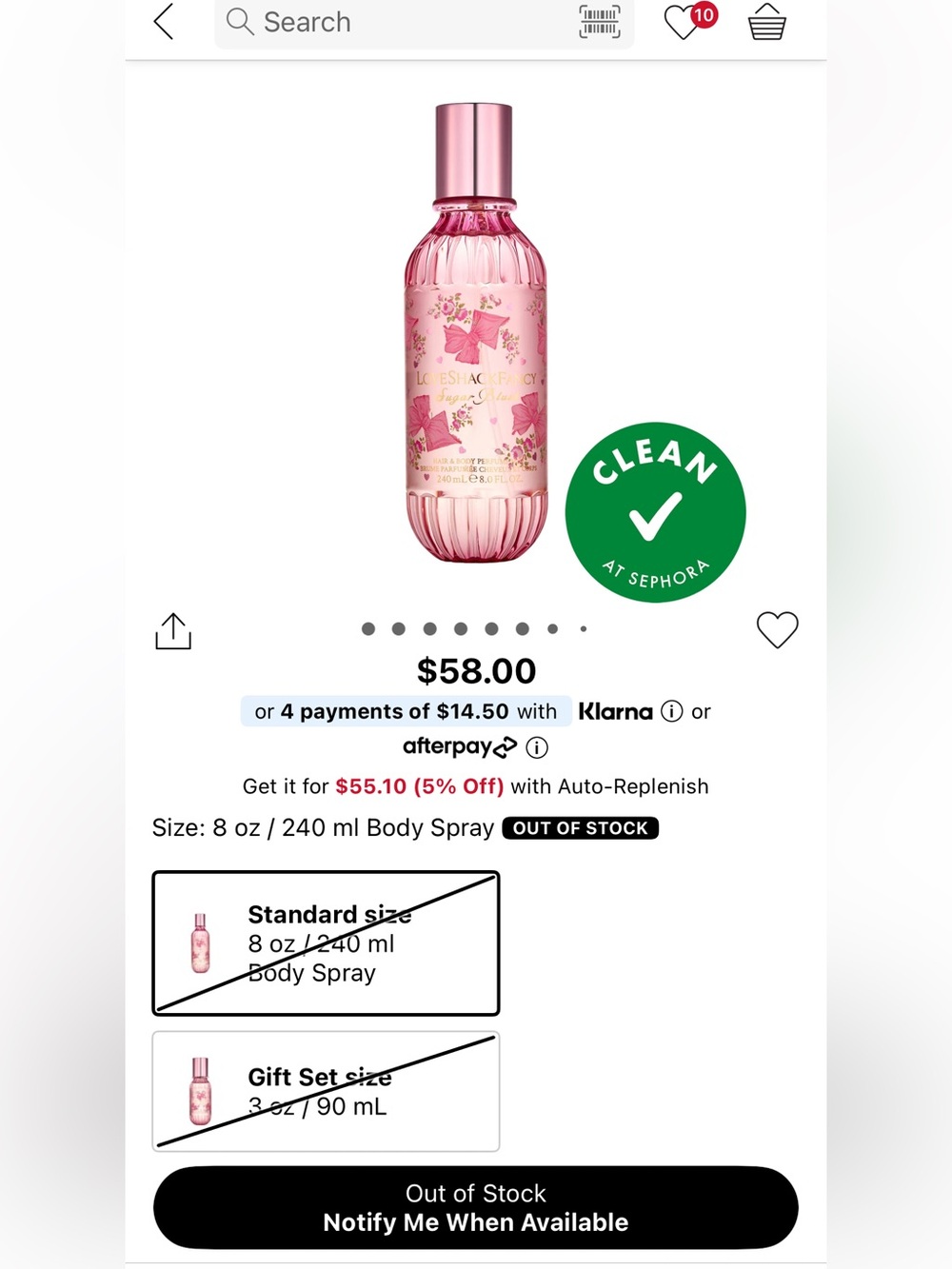 LoveShackFancy sugar blush P mist